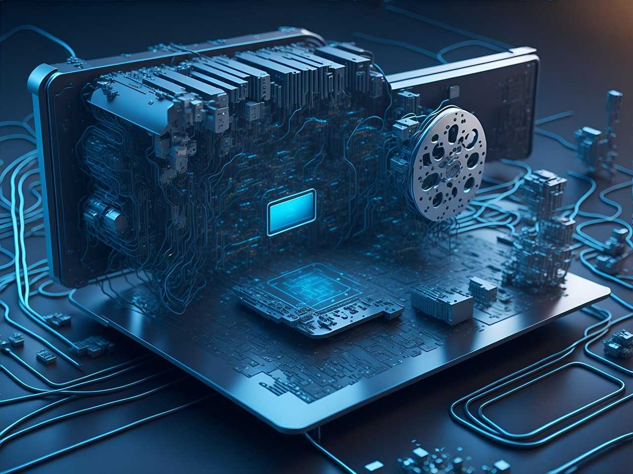 ai generated, chip, processor, computer, technology, gpu, cpu, computing, programming, coding, component, connected, network, internet, internet of things