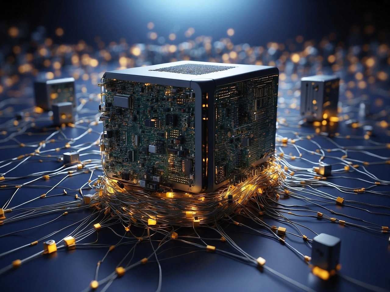 ai generated, computer, technology, electronics, hardware, microchip, motherboard, gpu, technical, circuits, data, microprocessor